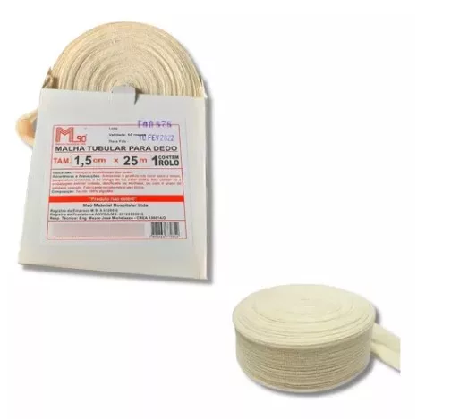 MALHA TUBULAR PARA CURATIVO DE DEDO 1,5CM X 25MT MSO