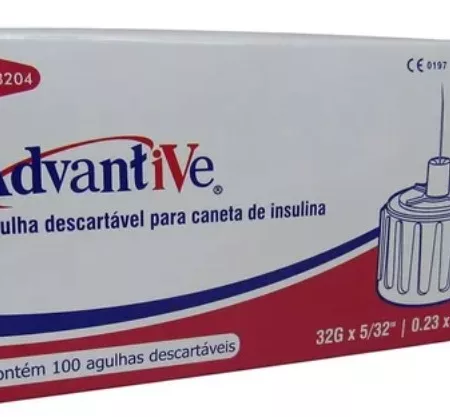 AGULHA CANETA INSUL 4MMX0,23 32G C/100 ADVANTIVE