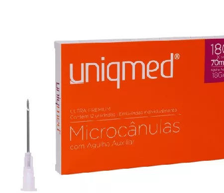 MICROCANULA 18GX70MM AG AUXILIAR 18G UNIQMED