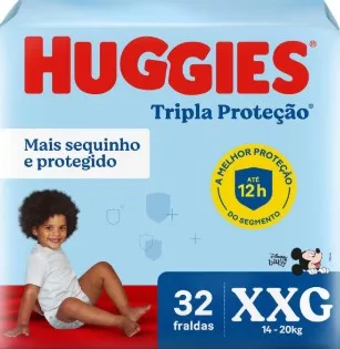 FRALDA INFANTIL TAM. XXG TRIPLA PROT HUGGIES