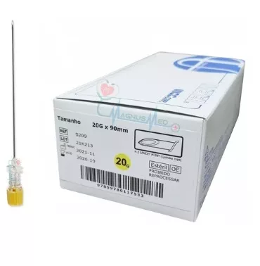 AGULHA RAQUI SPINAL 20GX3 1/2 90MM (QUINCKE) UNISIS
