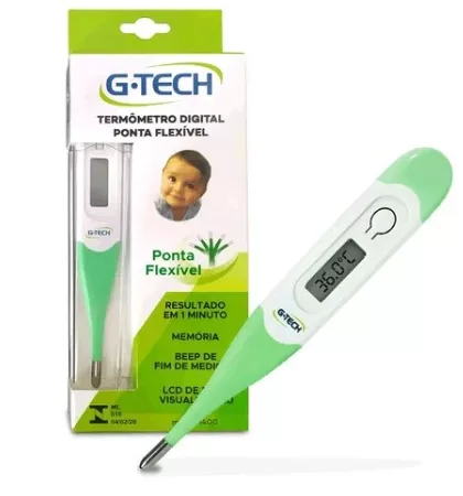 TERMOMETRO CLINICO DIGITAL PONTA FLEX G-TECH TH400
