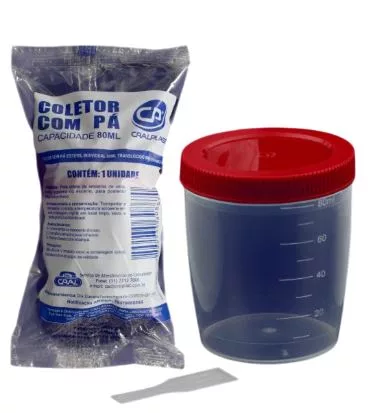 COLETOR 50ML C/PA ESTERIL TAMPA VERMELHA CRAL