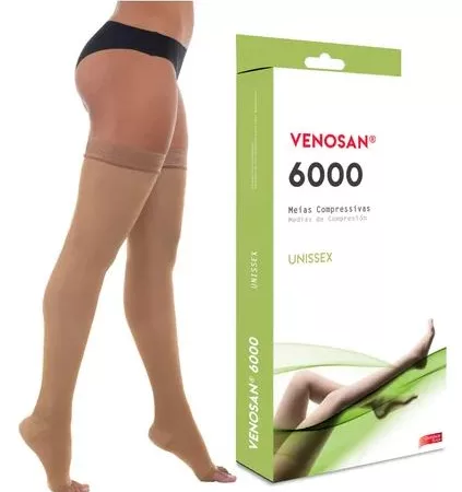 MEIA 6000 7/8 COXA (AGH) 20-30 ABERTO MEDIO BEGE VENOSAN